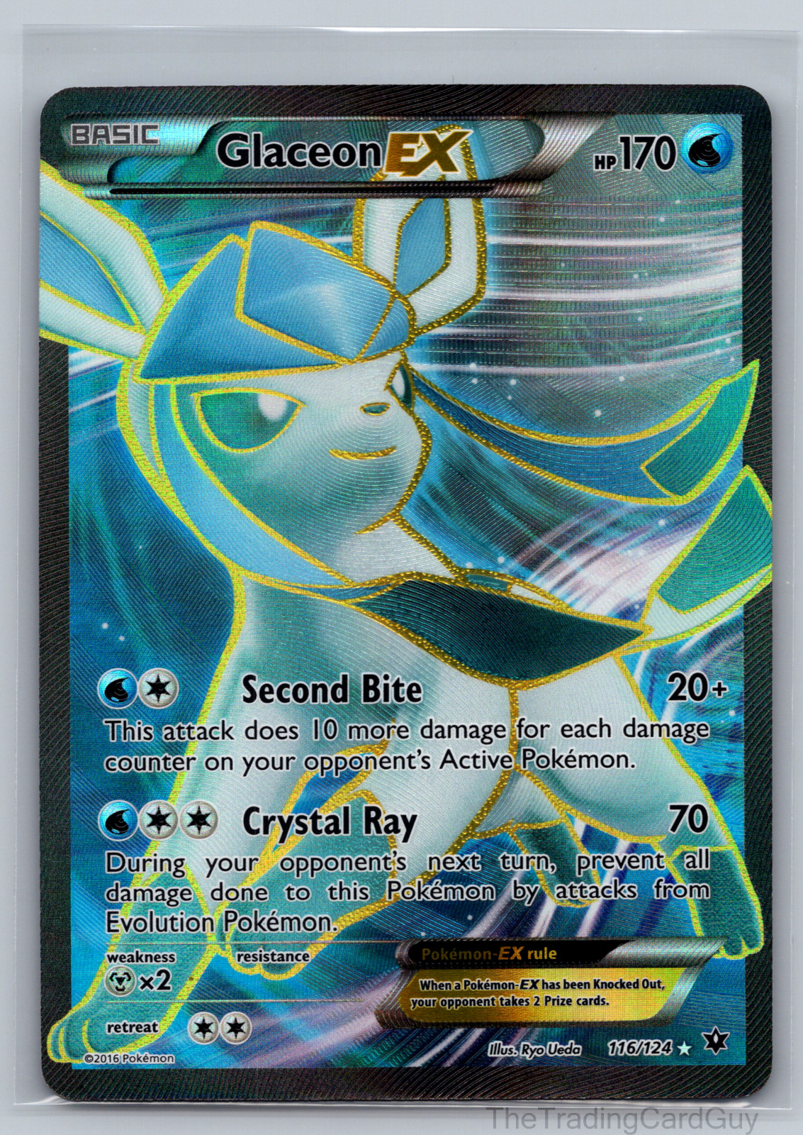 Glaceon EX - 116/124 - Pokemon Fates Collide Full Art Ultra Rare Card NM