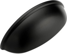 3 Inch Drawer Pulls Matte Black Cup Pulls Kitchen Cabinet Handles Hardware fo...