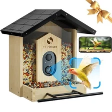 Bird Feeder with Camera, Upgraded 1.5L Smart Bird Feeder with AI Identify for 