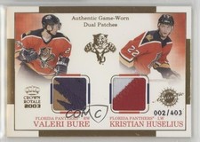 2002 Pacific Crown Royale 2/403 Valeri Bure Kristian Huselius #11 Dual Patch 2o7