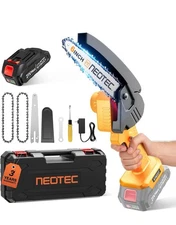 Mini Chainsaw Cordless 6-inch, NEOTEC Handheld Electric Chainsaw 4000mAh Battery