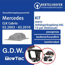 Für MERCEDES CLK Cabrio Typ A209 02.2003-03.2010 AHK starr +13pol sp. E-Satz TOP
