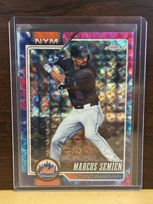  2026 Topps Chrome Marcus Semiem Tie-Dye Geometric Refractor 2/2 New York Mets