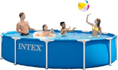 Intex 28210EP Metal Frame 12 ft x 30 in Above Ground Pool Round Swimming Pool