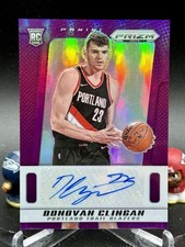 2024-25 Prizm Deca Donovan Clingan Rookie Auto Purple Prizm # /75 Trail Blazers