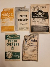 NU ACE DENNISON MOUNTIES MOUNTING CORNERS- Gold Silver Transparent Green & White