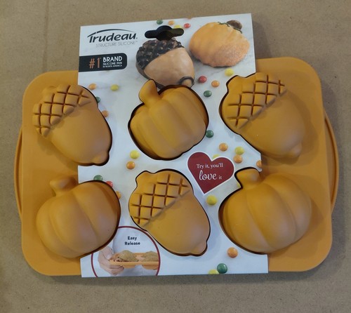 Halloween Kürbis Jack O' Laterne & Herbst Blätter Struktur Silikon Cupcake Pfannen - Bild 2 von 3