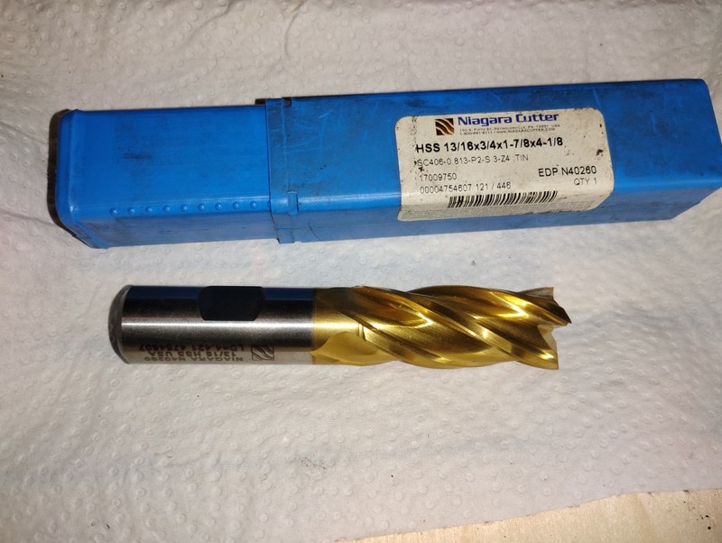 NEW NIAGARA CUTTER HSS END MILL 13/16 X 3/4 X 1-7/8 X 4-1/8 TIN EDP N40260