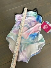 NWT Justice Girls L 12/14 Strappy Dance Gymnastics Leotard with Scrunchie