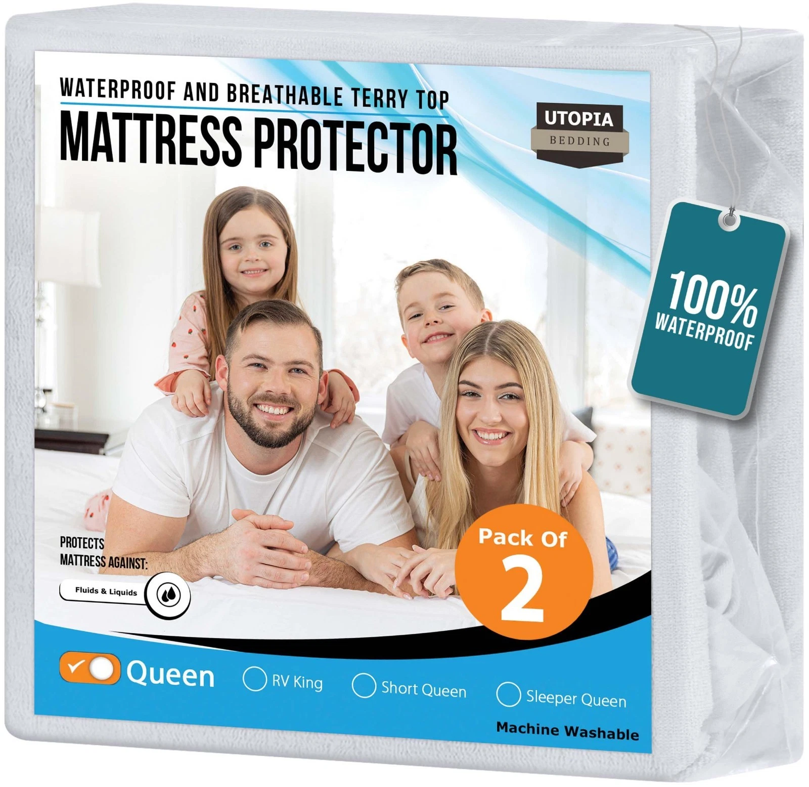 2 Pack** Utopia Bedding Waterproof Mattress Protector Queen 100 % Polyester