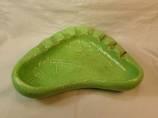 Vintage Green Ceramic Pottery Large Ashtray