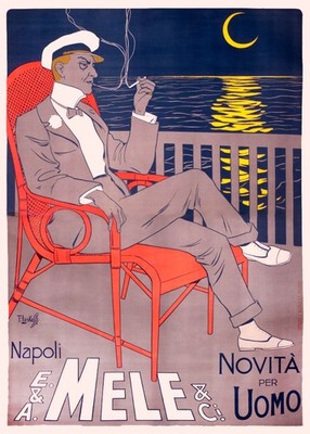   Vintage 1920s Napoli E. Mele Uomo Poster - 24x36
