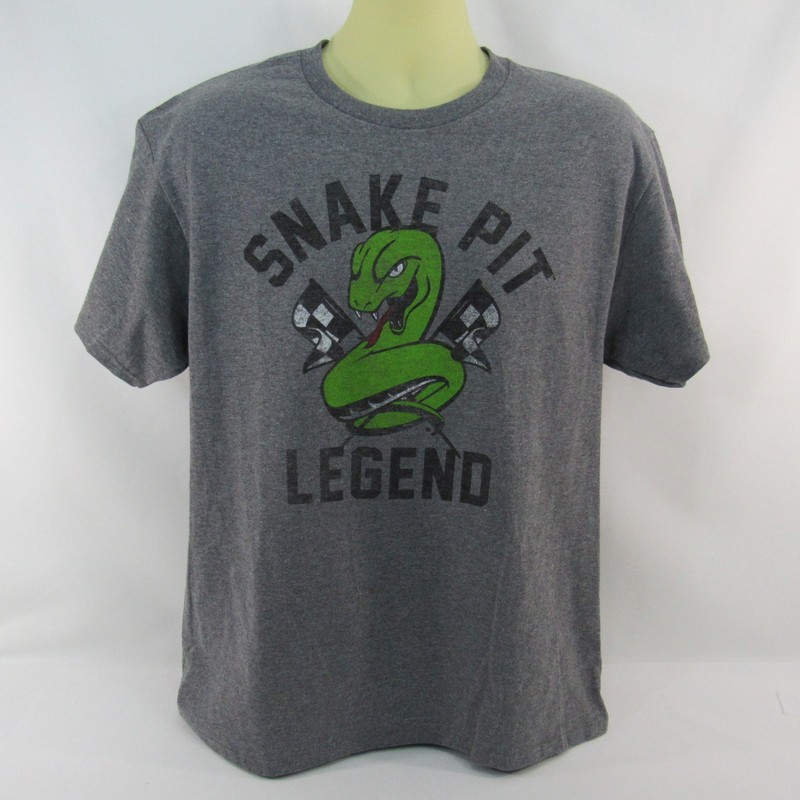 Snake Pit Legend T-Shirt Medium Gray Indianapolis Motor Speedway Indy 500 Nascar