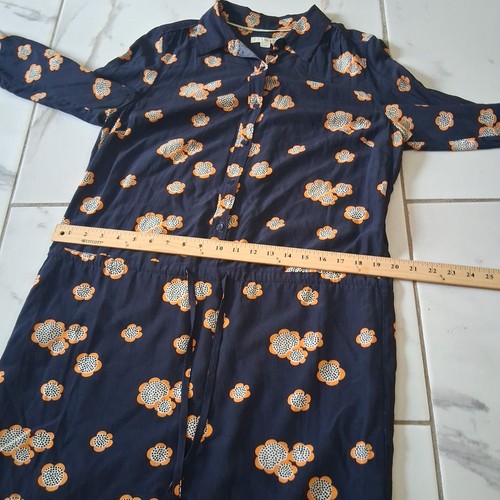 Boden Women's Navy Blue Floral Long Sleeve Jersey Shirt Dress Size 8L A8 - Picture 11 of 13