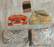 ANTIQUE & VINTAGE NEEDLEBOOK & PIN CUSHION LOT SEWING NOTIONS