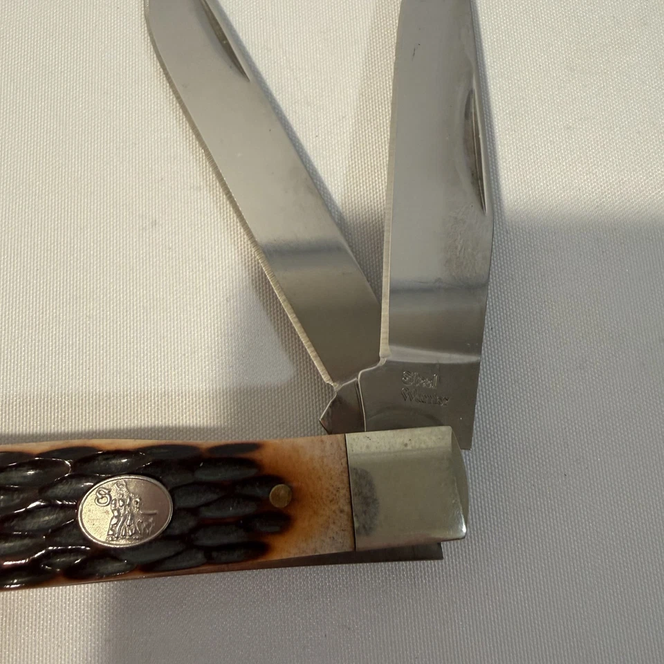 Lote de 4 Cuchillos de Bolsillo Guerrero Acero Juego de Dos Hojas y Una Hoja Plegable Foto 3 de 4