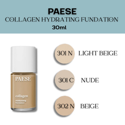 Paese Collagen Foundation | Feuchtigkeitsspendend für trockene/empfindliche Haut | 301C 301N 302N