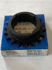 MARTIN 50BTB18H SABERTOOTH ROLLER CHAIN SPROCKET, #50 CHAIN, 18 TEETH