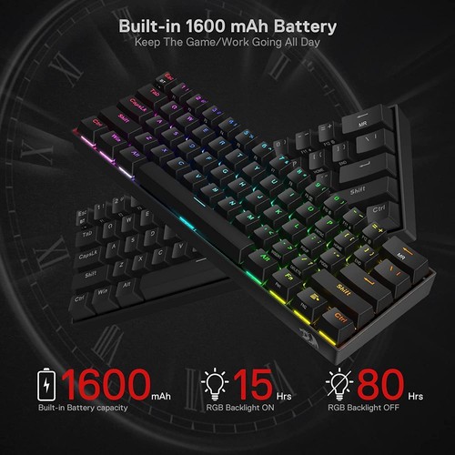 Redragon Wireless Mechanical Gaming Keyboard K530-Pro Draconic 60% 61 Keys TKL - Picture 5 of 10