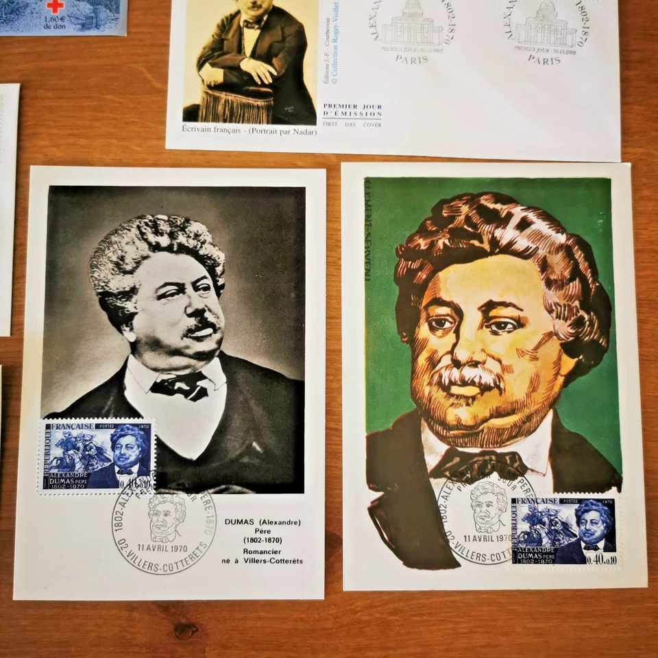 ⭐ FRANCE Lot 19 Documents ALEXANDRE DUMAS & ses Oeuvres - FDC 1er Jour Timbre⭐ - Photo 2/4