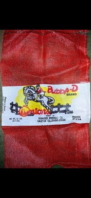 Buffalo-D Graphic Print Plastic Feed Sack 50 lb Onions Ad galeton colorado