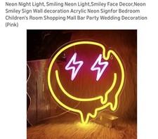 Neon Melting Face LED Mood Light Smiley Face Neon Light