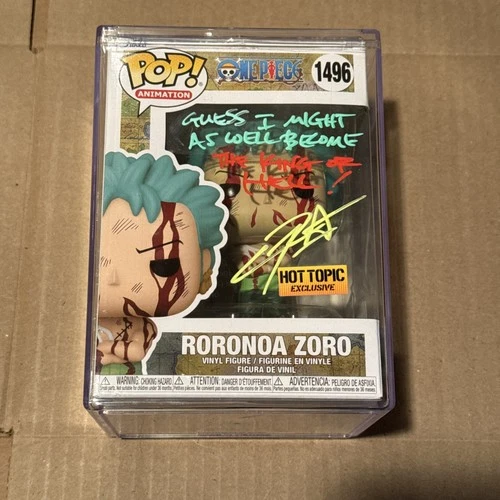 Chris Sabat Signed Roronoa Zoro #1496 One Piece Hot Topic Funko w/ COA & Armor