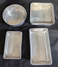 Vintage Children's Aluminum Baking Pans Set Of Four 1960s Toy Miniature