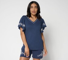 Belle by Kim Gravel Women's Top Plus Sz 2X Make Your Selection: Slub Blue