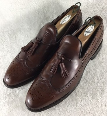Vintage Allen Edmonds Berwick Shoes Mens 10 AA Tassel Loafers Brown Leather 8867