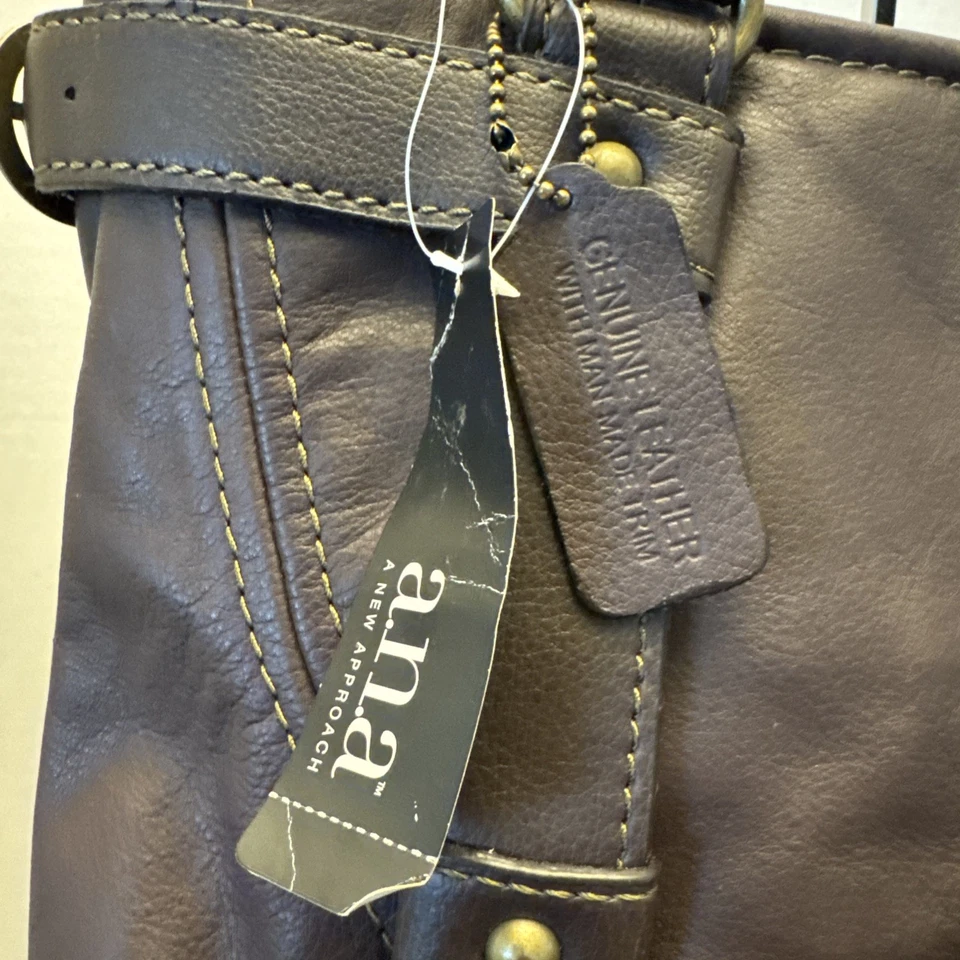 Bolso Hobo A.n.a Cuero Marrón Nuevo con Etiquetas Foto 3 de 4