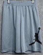 Air Jordan Large Jumpman Logo Gray Basketball Shorts Youth L 12-13 Yrs A00129