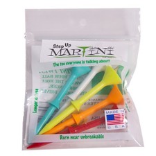 Martini Golf 3-1/4" Durable Plastic Step-Up Tees Consistent Height 5 Pack