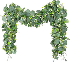 Artificial Eucalyptus Garland, Faux Greenery Garland, 2PCS