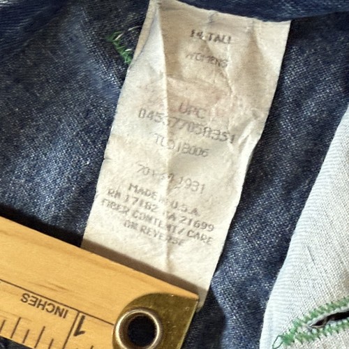 Salopette Lady Liberty donna 14 alta blu denim bavaglino falegname jeans lavoro Y2K - Foto 9 di 10