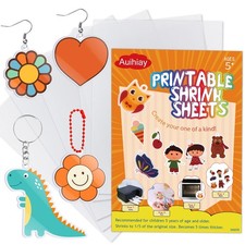 Auihiay 6 Pieces Printable Shrink Plastic Sheets, Shrink Paper for Inkjet Printe