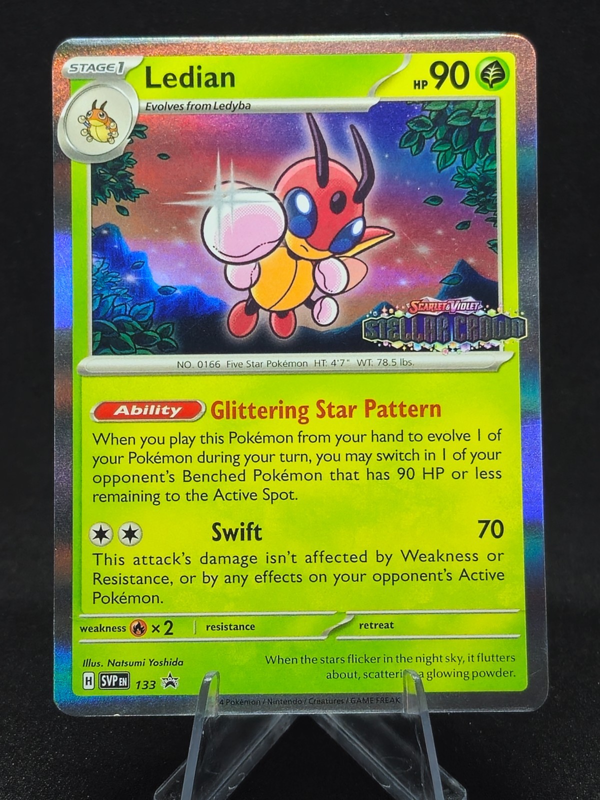 Ledian : 133 - Stellar Crown - Pokemon Card (NM) PreRelease Staff Promo