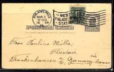 N483 - ETATS UNIS - CP DE PHILADELPHIE DU 08/03/1909 POUR L'ALLEMAGNE