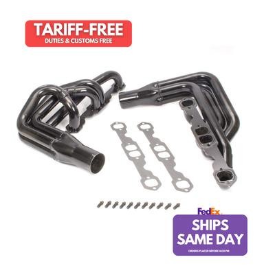 Schoenfeld 196-3, 2 Pack Black Steel Sbc Stock Car Header 1-3/4In X 3In Performa