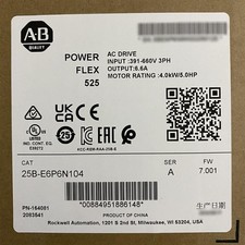 AB 25B-E6P6N104 Allen-Bradley PowerFlex 525 AC Drive 5HP 6.6A 600V US Free Tax