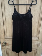 Rare vintage Goth crush velvet lip service mini slip dress with lace fringe.