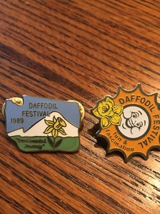Two Daffodil Festival Enamel Lapel Pins From Wash-Oregon 