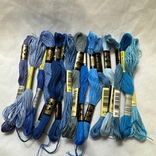 Lot Of 15 Needlepoint/Embroidery/Cross Stitch Floss Thread - 15 Different Blues