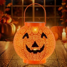 Halloween Pumpkin Solar Lantern Outdoor Hanging/Standing Lights - LED Hanging...