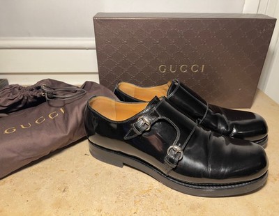 Gucci Double Monk Strap Lack Herren Schuhe inkl. Karton und Staubbeutel