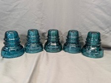 Teal/Aqua Glass Hemingray No. 40 Railroad Ins...