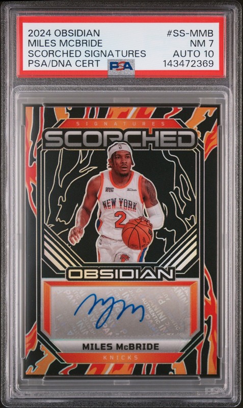 2024 PANINI OBSIDIAN SCORCHED SIGNATURES MILES MCBRIDE 29/149 PSA 7 AUTO 10