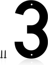 5 Inch Modern Metal House Address Numbers for Outside, Black Metal House Address