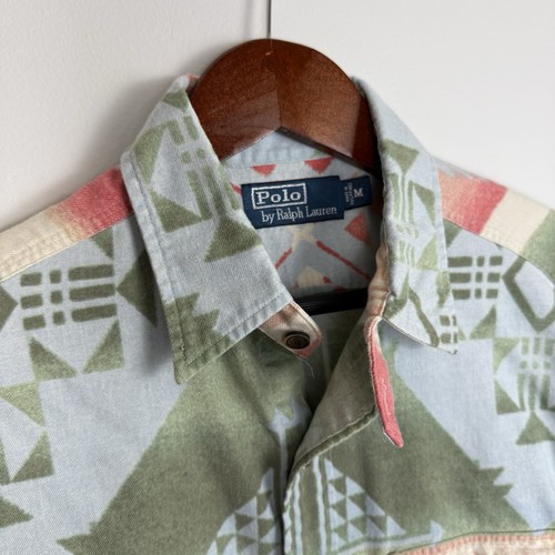 Polo Ralph Lauren Aztec M Men Shirt Navajo Jacquard Lebowski Flannel Medium EUC - Picture 2 of 13