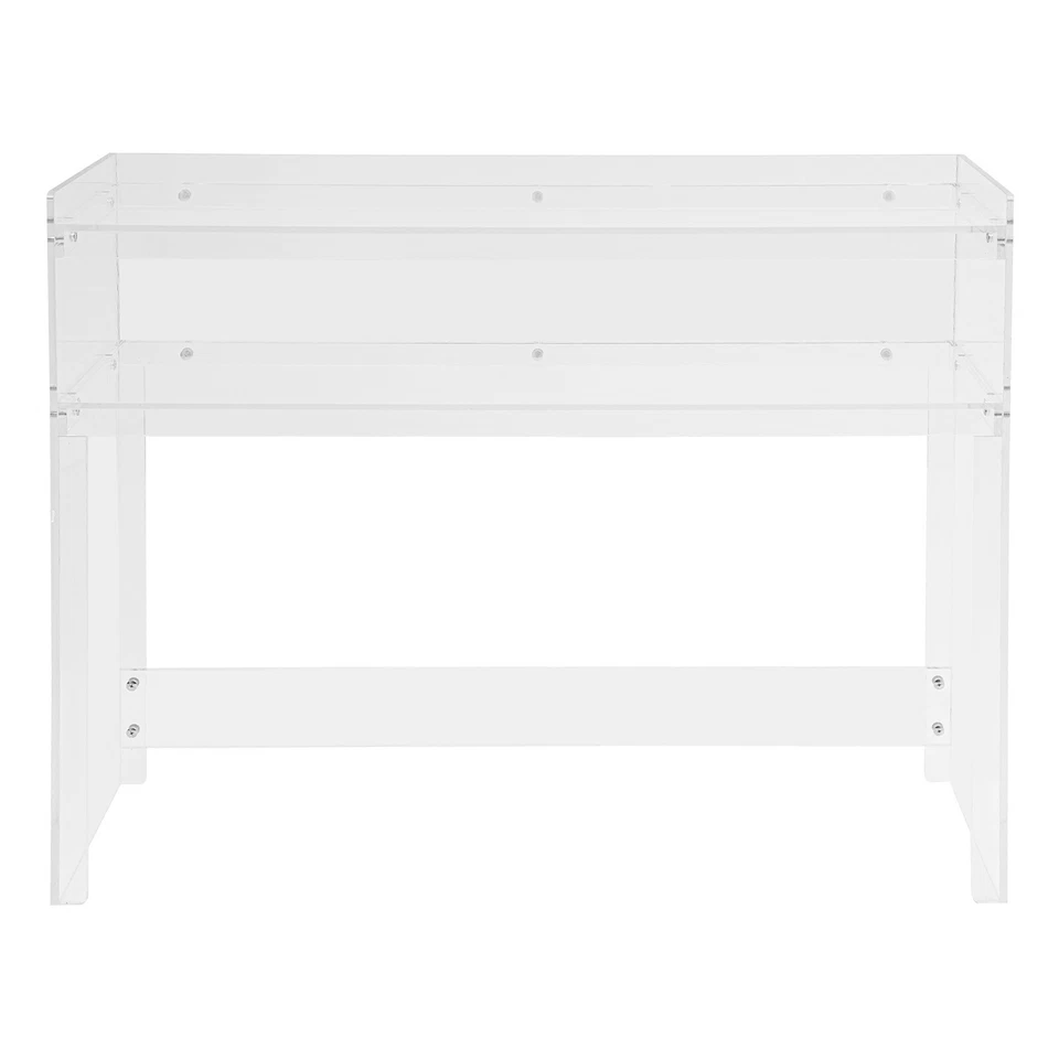 Mesa de Acrílico Moderna de 2 Niveles Mesa de Entrada Transparente Mesa de Entrada Pequeña 100��30��80cm Foto 3 de 4